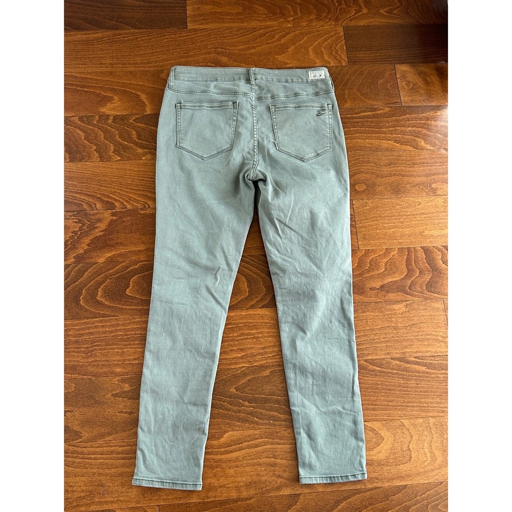 Seven7 Utility Ankle Skinny Pants Agave Green‎ Size 8 Olive Knit Denim - Picture 9 of 9